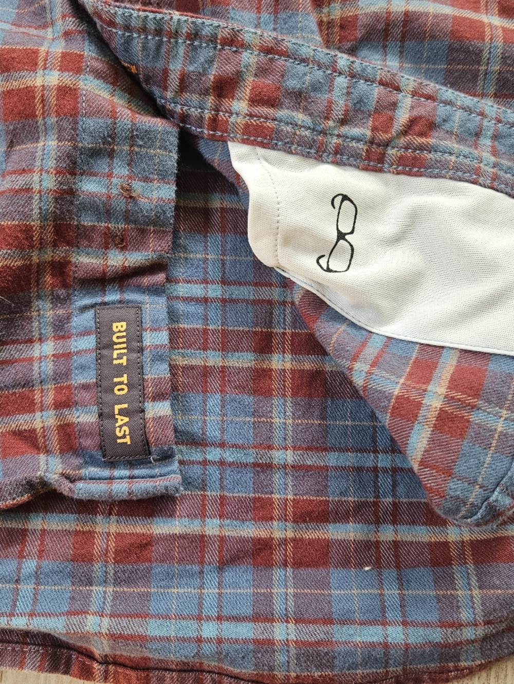 Ariat Rebar Men's Red and Blue Plaid Button-Up Heavyweight Flannel Shirt XL Tall - Picture 5 of 8